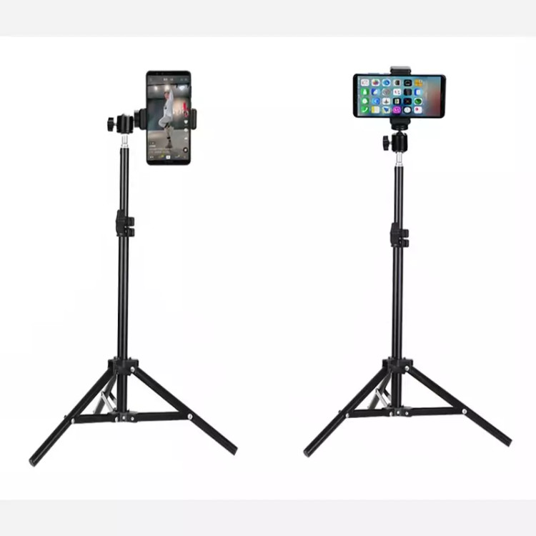 سه پایه فلزی 190 سانتی آلومینیوم با بال پد و سری موبایل(مخصوص رینگ لایت و دوربین و گوشی)