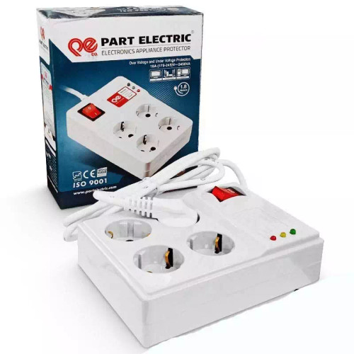 محافظ برق کامپیوتر 4 خانه ارت دار پارت الکتریک با کابل 1.8 متری (2سال گارانتی)