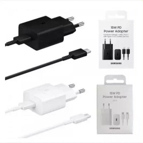 شارژر گوشی 15 وات سامسونگ با کابل دو سر Type C اورجینال صد در صد ( گارانتی 6 ماهه ای تی لینک)