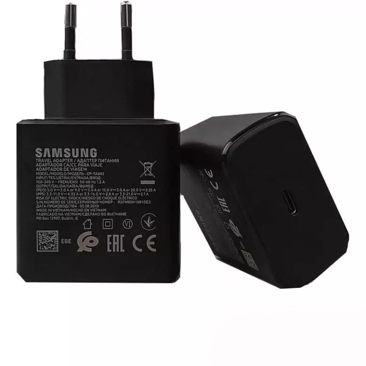 شارژر گوشی اورجینال 45 وات سامسونگ ( SAMSUNG ) فست و PD مجهز به فناوری GAN-NFC (با گارانتی پارتیان پایا)