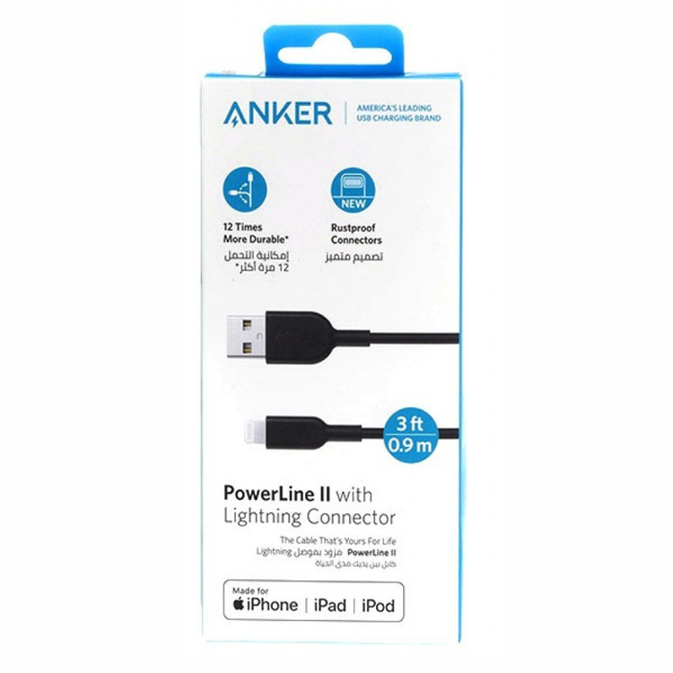 کابل شارژ USB به لایتنینگ انکر (Anker) مدل A8432