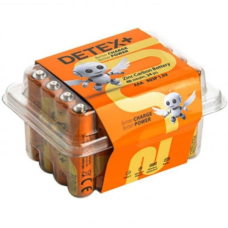 باتری قلمی دیتکس پلاس (+DETEX) مدل Zinc Carbon 1.5V R6P AA ( قیمت هر عدد)