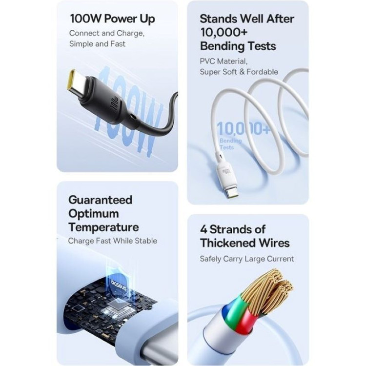 کابل شارژر اپل USB به Lightning باسئوس ( Baseus) طول 1 متر ( گارانتی 24 ماهه آونگ )