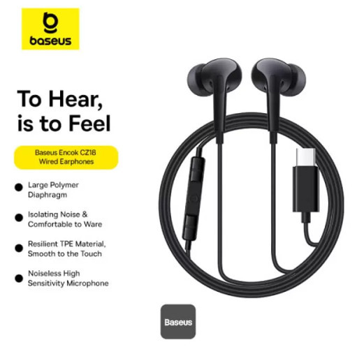 قیمت خرید هندزفری تایپ سی باسئوس مدل CZ18 با گارانتی 24 ماه آونگ