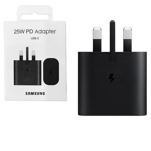 شارژر اورجینال 25 وات سامسونگ( Samsung ) اورجینال صد در صد ( 3 پین ) رنگ مشکی