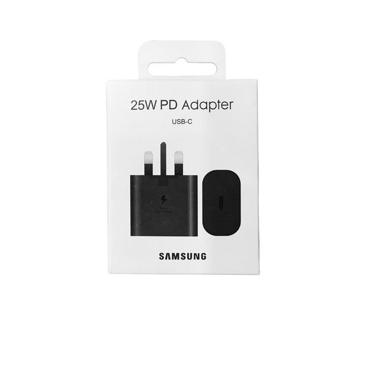 شارژر اورجینال 25 وات سامسونگ( Samsung ) اورجینال صد در صد ( 3 پین ) رنگ مشکی