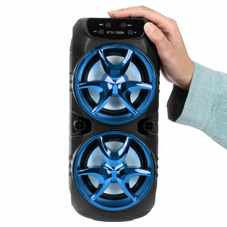 اسپیکر بلوتوثی رم و فلش خور کی تی ایکس ( KTX) مدل 1588A رنگ آبی