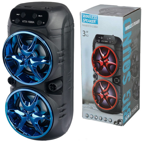 اسپیکر بلوتوثی رم و فلش خور کی تی ایکس ( KTX) مدل 1588A رنگ آبی