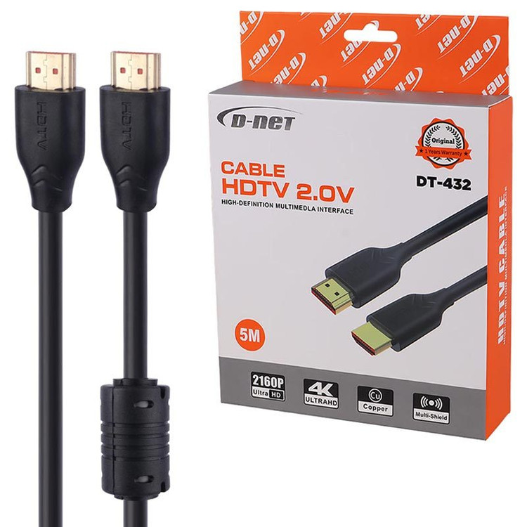 کابل ULTARA HD 4K HDMI دی نت مدل DT-432 (طول 5 متر ) با گارانتی 6 ماهه دی نت