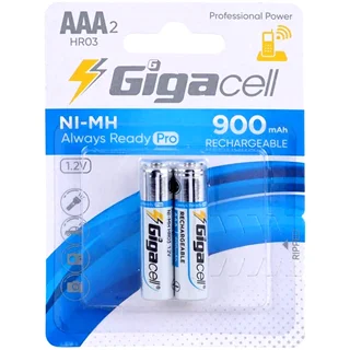 باتری نیم قلمی شارژی گیگاسل 900mAh (بسته 2 عددی)